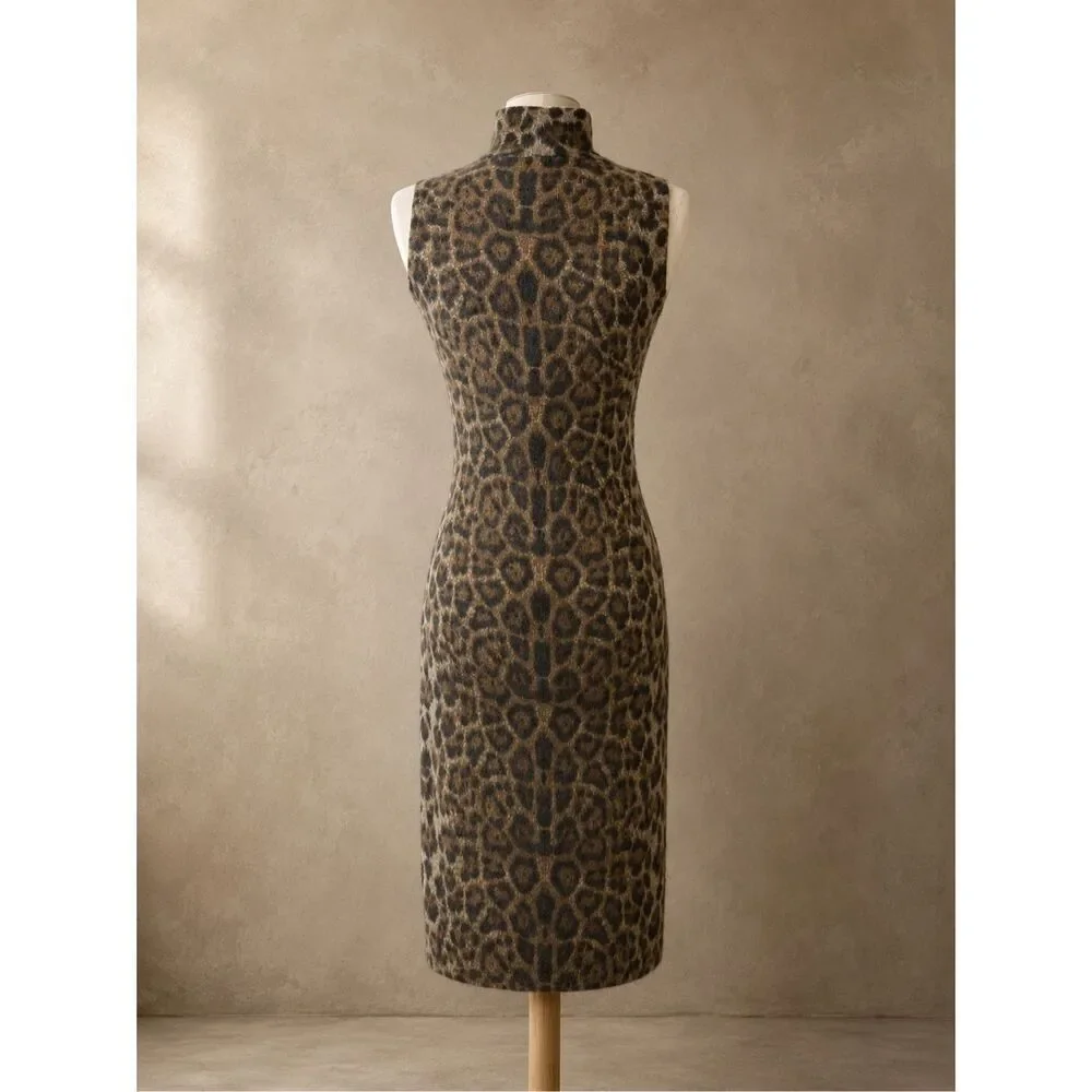ANTISTAR dress Sz S Leopard Print Body Con New York Mob Wife